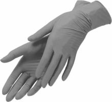 Перчатки нитриловые BENOVY Nitrile TrueColor, текстурированные на пальцах, СЕРЫЕ, S, 50 пар/уп.