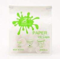 Биоразлагаемые колпачки (капсы) Paper Ink Caps ECO-Friendly 200 шт. для пигментов размер M 15 мм Емкости для тату краски