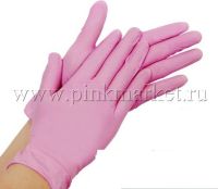 Перчатки нитриловые розовые Alliance, 50пар/уп, L 