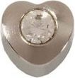 Серьги-иглы (пусеты) Studex с полудрагоценными камнями Сердце с хрусталем R502-4w медиум Снят с прои