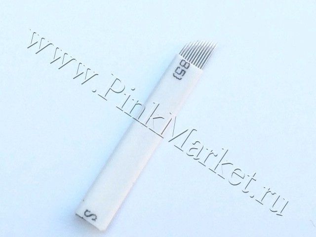 11 Pin 0.2мм игла для 3D микроблейдинга белая 5 шт.
