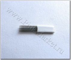 9m1 0.25mm игла для 3D микроблейдинга белая полимер 5 шт.