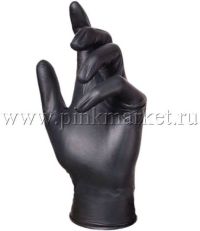Перчатки нитриловые черные XS, 50 пар  