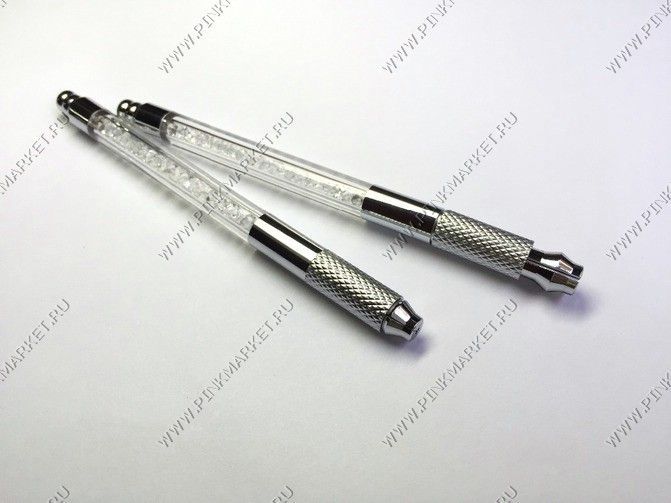 Ручка для мануального татуажа стеклянная (бриллиантовая)
