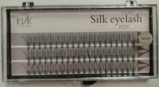 Пучки для наращивания ресниц безузелковые IRISK, 10 волосков, 14 мм, шелк
