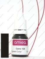 Пигмент Amiea Camo 120 для перманентного макияжа. Черно-серый холодный оттенок. 
