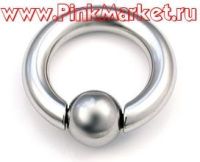 Кольцо для пирсинга, запирающееся пружинным шариком 8мм (4.0-19.0-8) 