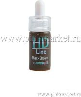 Пигмент для бровей HD LINE (Intenza) Black Brown (Черно-коричневый), 15 мл