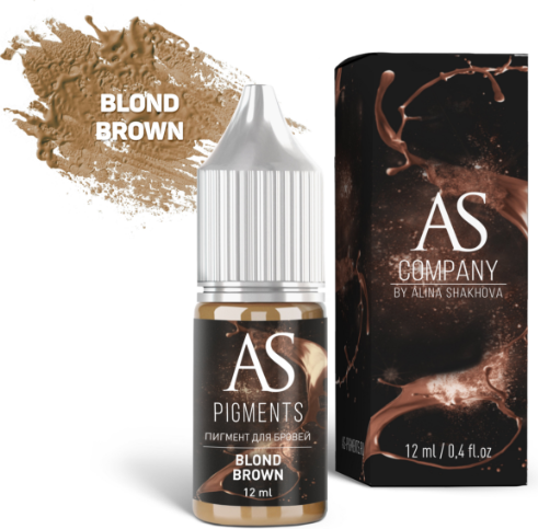 AS Company Пигмент Алины Шаховой для татуажа бровей Blond brown (Блонд), 12 мл  