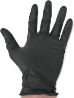 Перчатки виниловые черные смотровые, XL