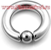 Кольцо для пирсинга, запирающееся пружинным шариком  10мм (6.0-14.0-10)